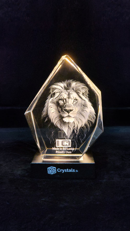 3d crystal iceberg lion , prestige 3d crystal gift sri lanka