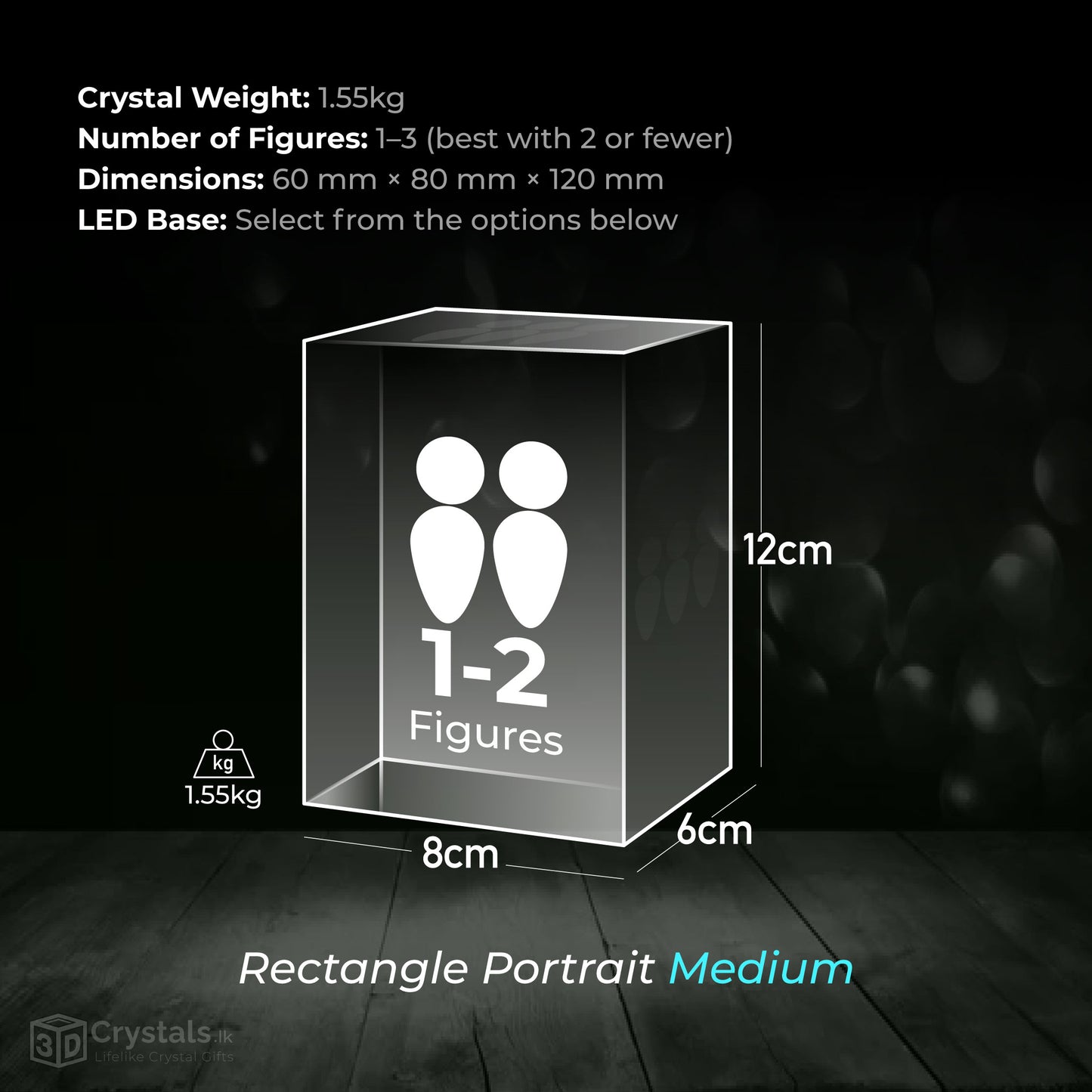 3D Crystal Rectangle Portrait