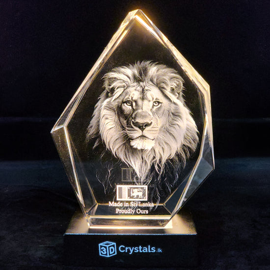 3d crystal iceberg lion , prestige 3d crystal gift sri lanka