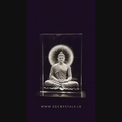 Lord Buddha Sacred 3D Crystal with Multicolor Light Base