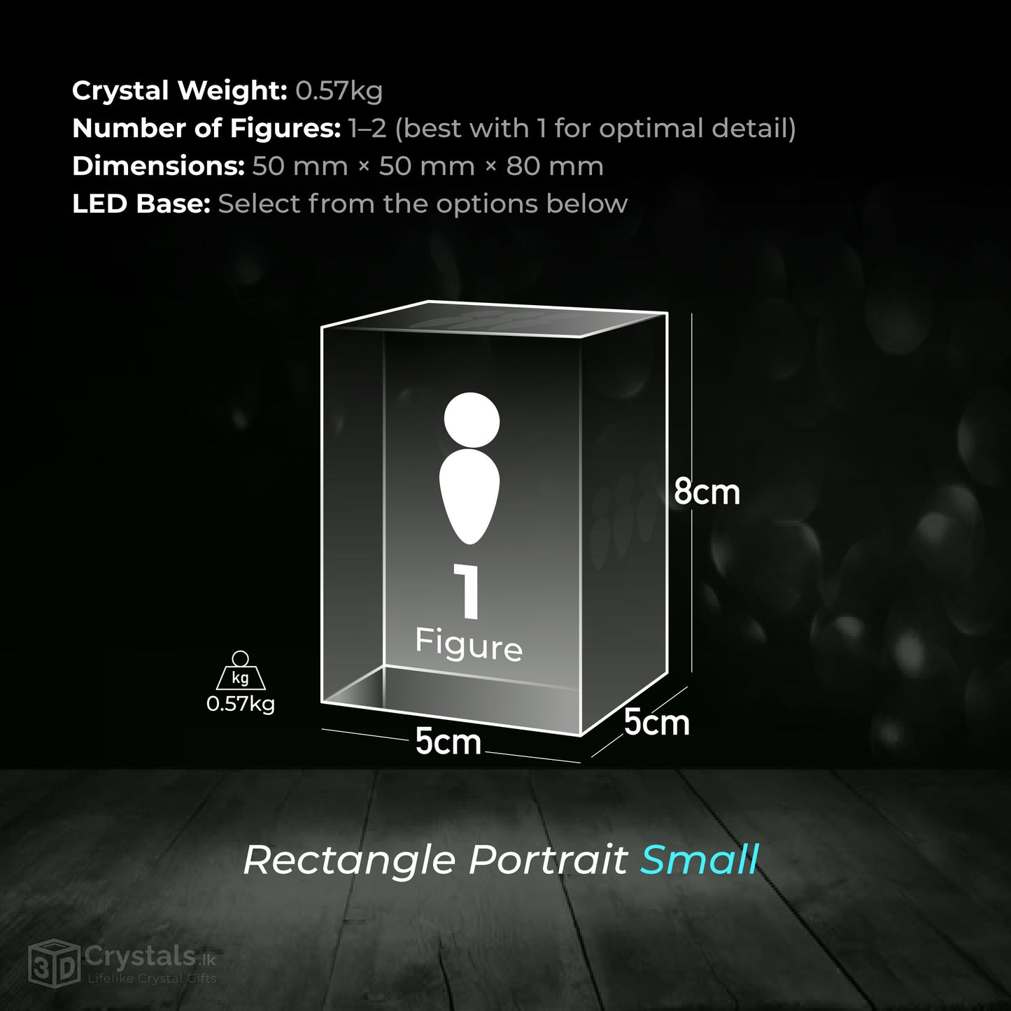 3D Crystal Rectangle Portrait