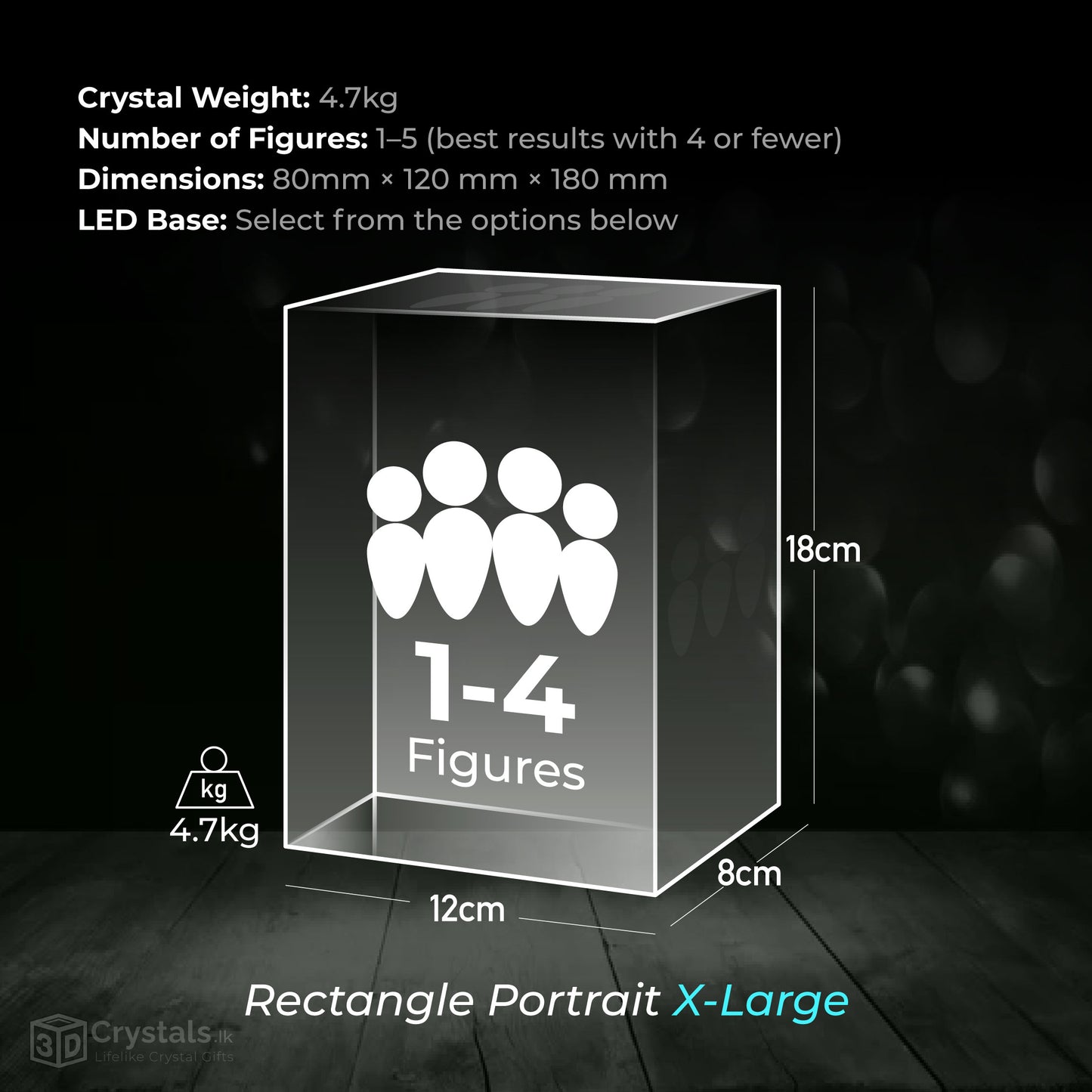 3D Crystal Rectangle Portrait